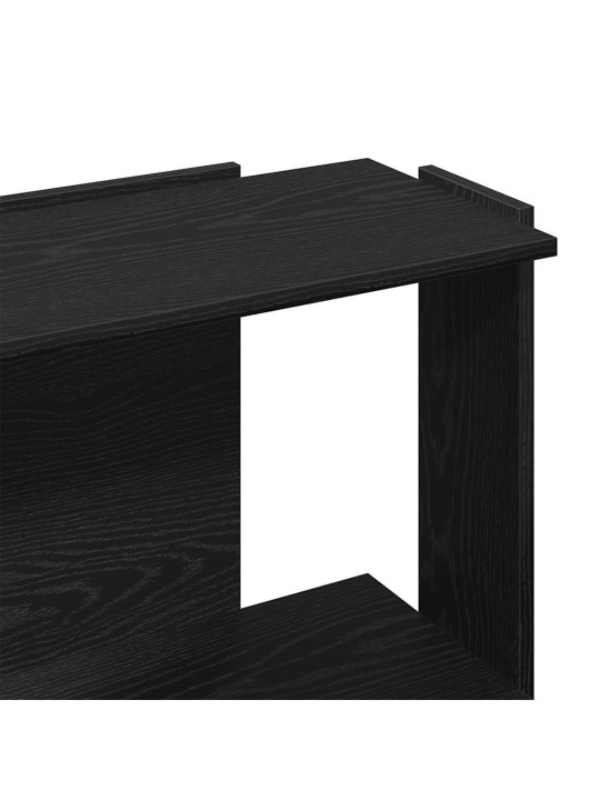 Kirjahylly 3-tasoinen musta 60x30x80 cm tekninen puu