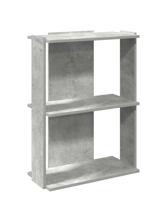 Kirjahylly 3-kerroksinen betoniharmaa 60x30x80 cm tekninen puu