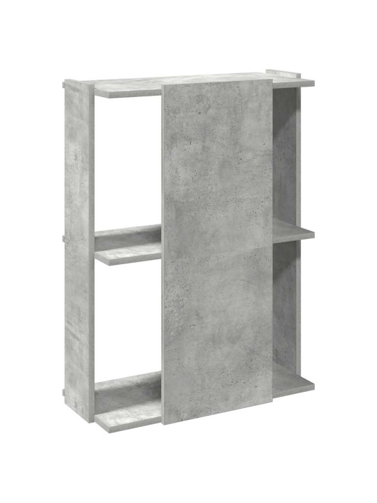 Kirjahylly 3-kerroksinen betoniharmaa 60x30x80 cm tekninen puu