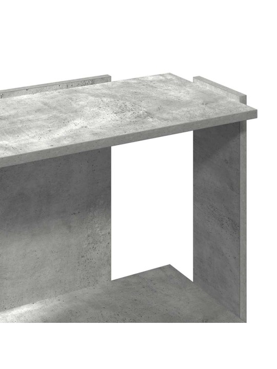 Kirjahylly 3-kerroksinen betoniharmaa 60x30x80 cm tekninen puu