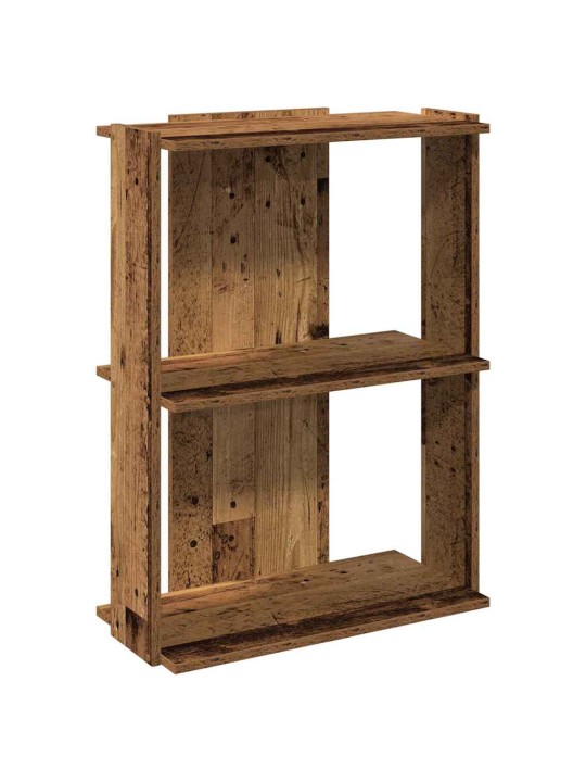Kirjahylly 3-kerroksinen vanha puu 60x30x80 cm tekninen puu
