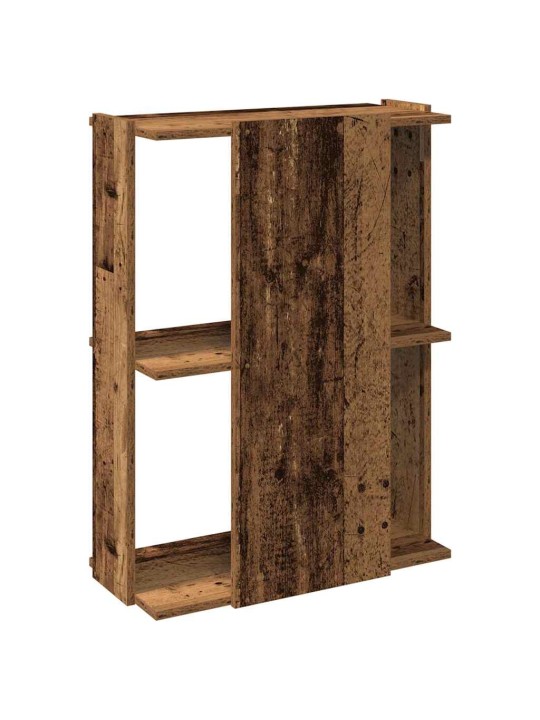 Kirjahylly 3-kerroksinen vanha puu 60x30x80 cm tekninen puu