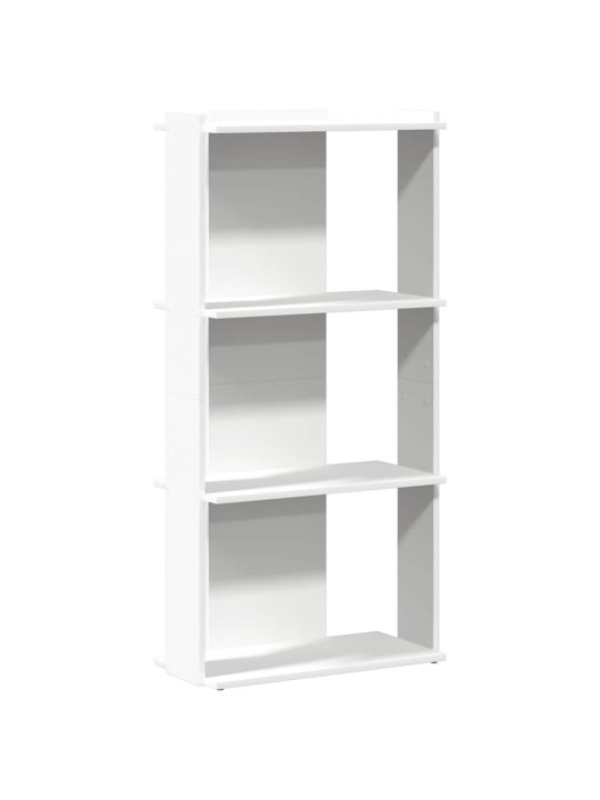 Kirjahylly 3-kerroksinen valkoinen 60x30x120 cm engineered wood