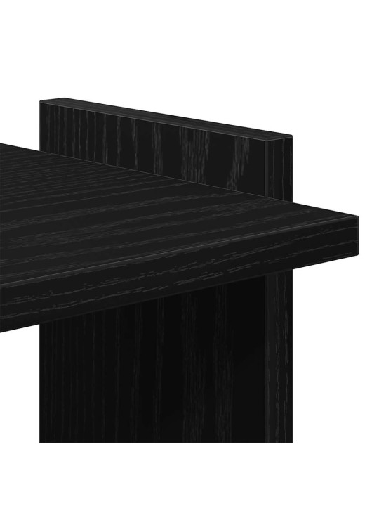Kirjahylly 3-tasoinen musta 60x30x120 cm tekninen puu