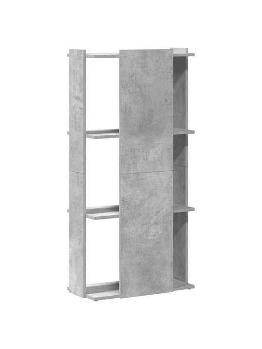 Kirjahylly 3-kerroksinen betoniharmaa 60x30x120 cm tekninen puu