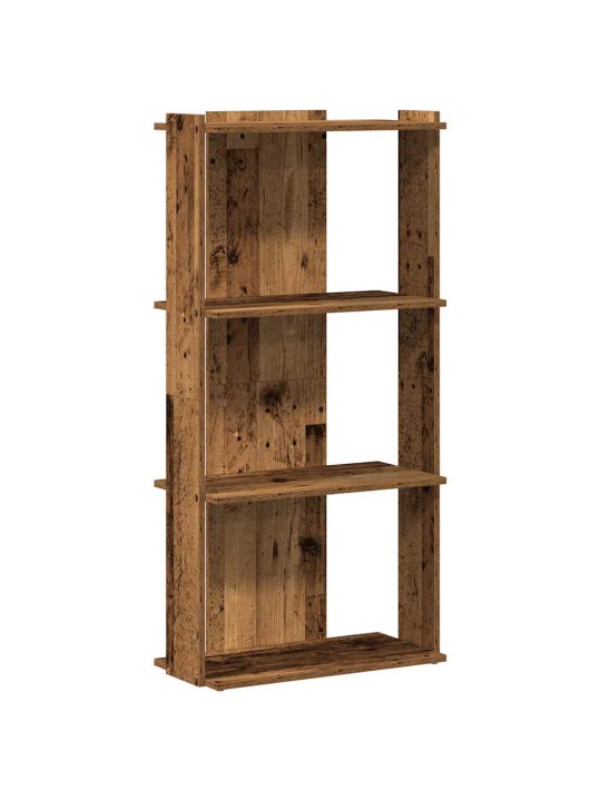 Kirjahylly 3-kerroksinen vanha puu 60x30x120 cm tekninen puu