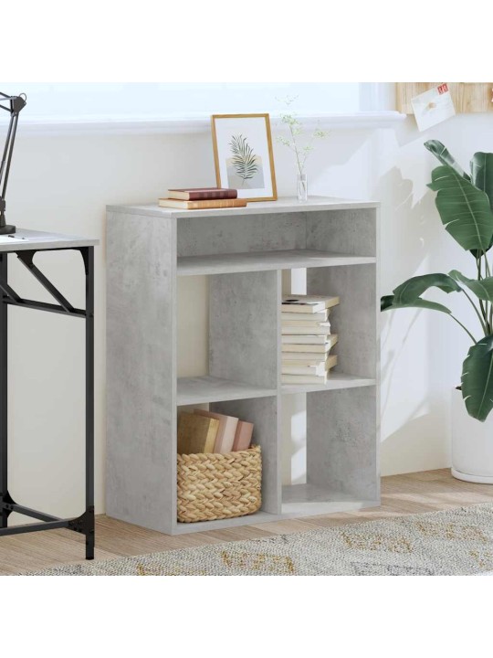 Kirjahylly betoninharmaa 66x31x80 cm tekninen puu