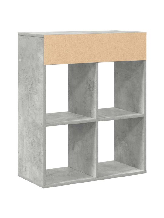 Kirjahylly betoninharmaa 66x31x80 cm tekninen puu