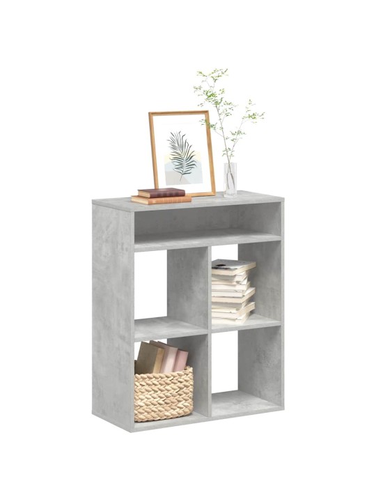 Kirjahylly betoninharmaa 66x31x80 cm tekninen puu