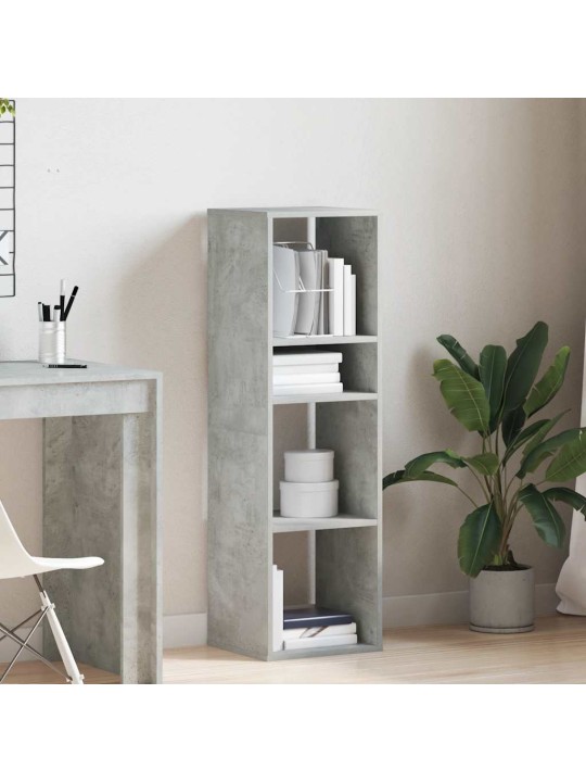 Kirjahylly betoninharmaa 34x31x112 cm lastulevy