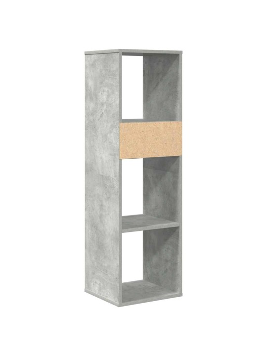 Kirjahylly betoninharmaa 34x31x112 cm lastulevy
