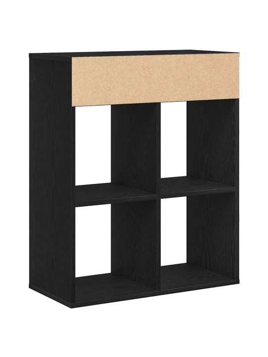 Kirjahylly musta 66x31x80 cm lastulevy
