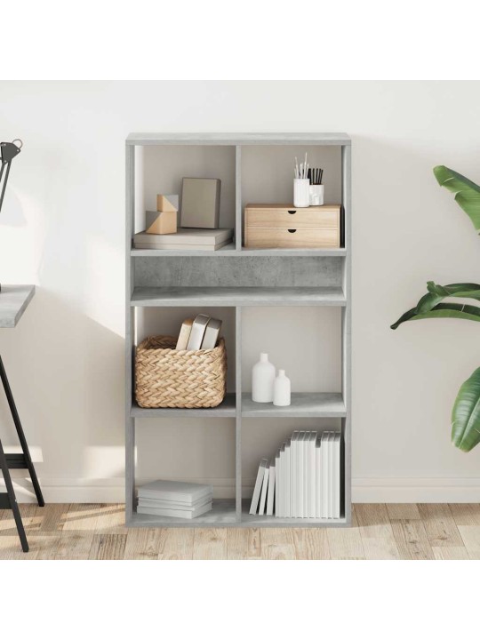 Kirjahylly betoninharmaa 66x31x112 cm lastulevy