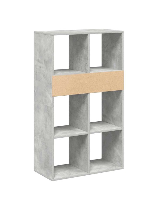 Kirjahylly betoninharmaa 66x31x112 cm lastulevy