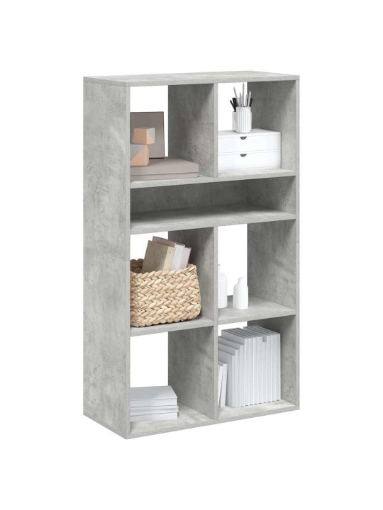 Kirjahylly betoninharmaa 66x31x112 cm lastulevy