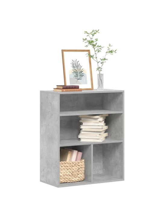 Kirjahylly betoninharmaa 60x30x71,5 cm lastulevy