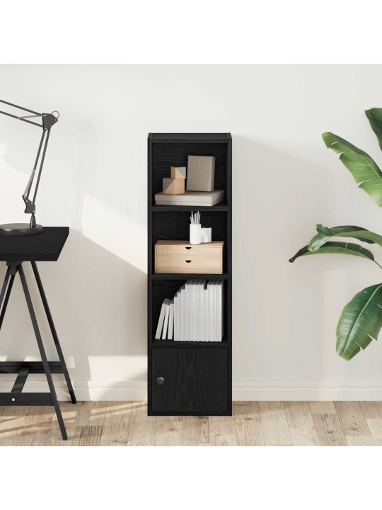 Kirjahylly musta tammi 31x24x102 cm tekninen puu