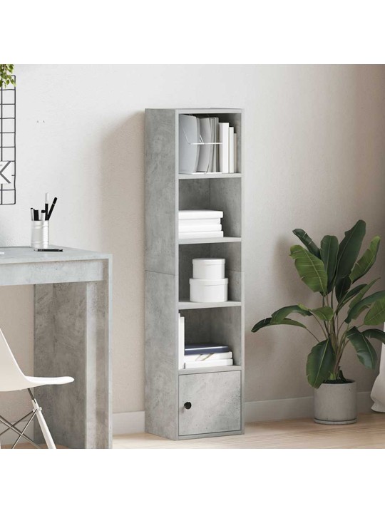 Kirjahylly betoninharmaa 31x24x127 cm tekninen puu