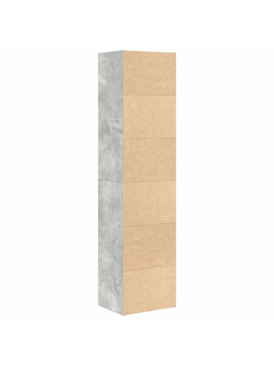 Kirjahylly betoninharmaa 31x24x127 cm tekninen puu