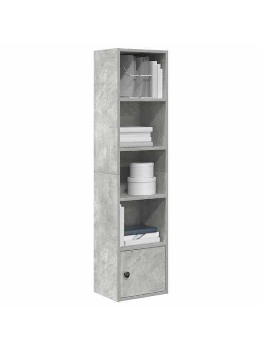 Kirjahylly betoninharmaa 31x24x127 cm tekninen puu
