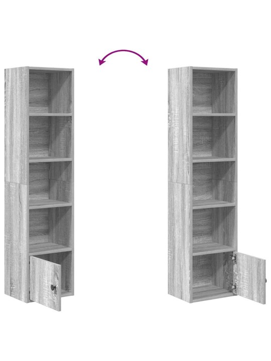 Kirjahylly harmaa sonoma 31x24x127 cm tekninen puu