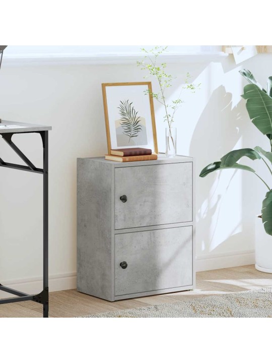 Kirjahylly betoninharmaa 40x24x52 cm tekninen puu