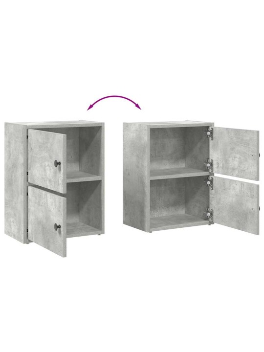 Kirjahylly betoninharmaa 40x24x52 cm tekninen puu