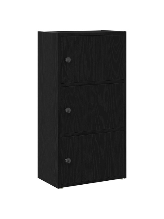 Kirjahylly musta tammi 40x24x77 cm tekninen puu