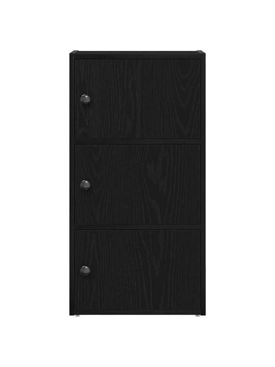 Kirjahylly musta tammi 40x24x77 cm tekninen puu