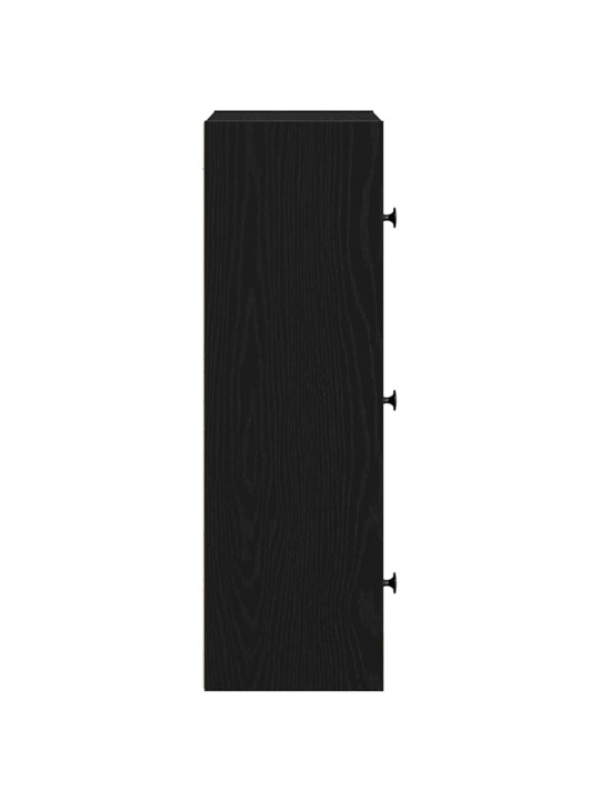 Kirjahylly musta tammi 40x24x77 cm tekninen puu