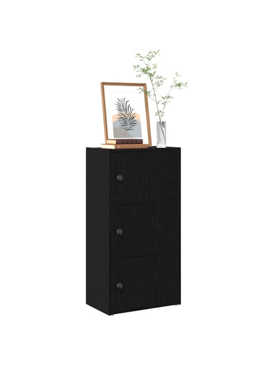 Kirjahylly musta tammi 40x24x77 cm tekninen puu