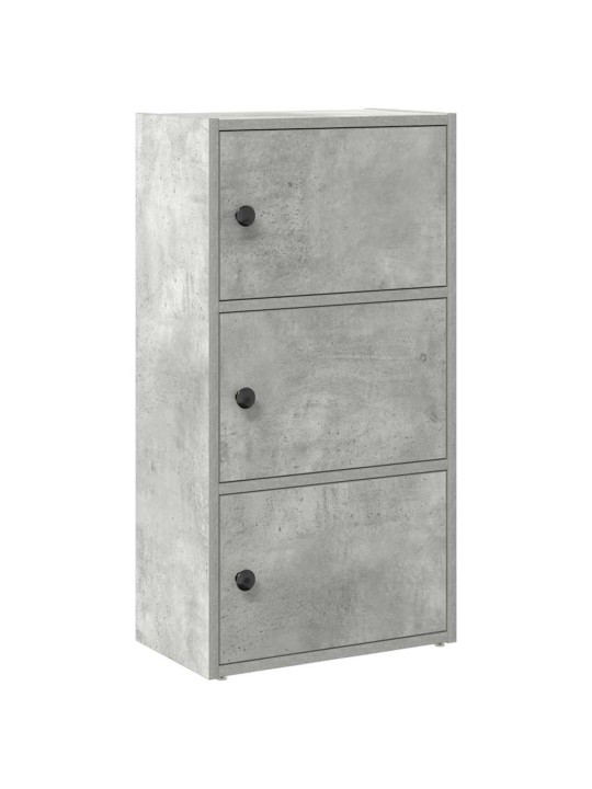 Kirjahylly betoninharmaa 40x24x77 cm tekninen puu