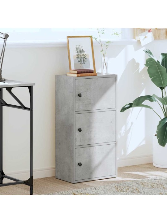Kirjahylly betoninharmaa 40x24x77 cm tekninen puu