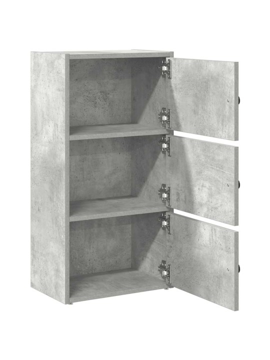Kirjahylly betoninharmaa 40x24x77 cm tekninen puu
