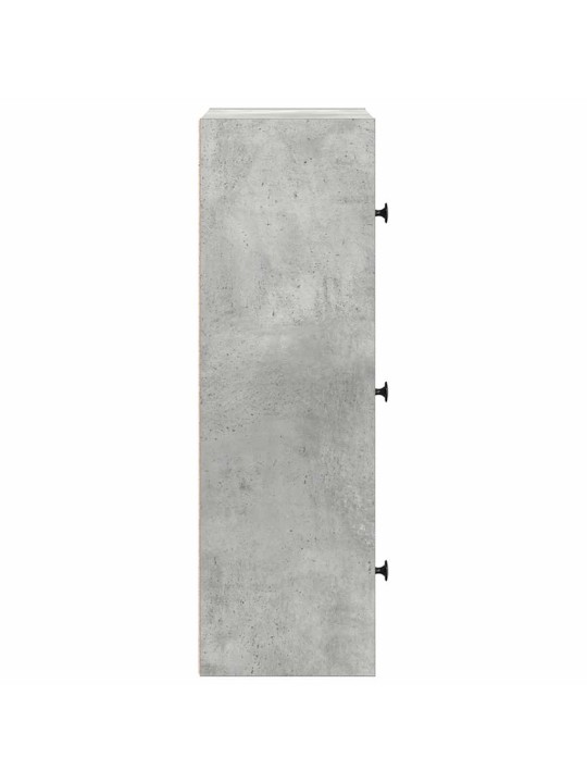 Kirjahylly betoninharmaa 40x24x77 cm tekninen puu