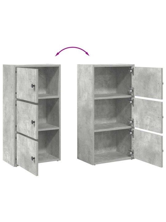 Kirjahylly betoninharmaa 40x24x77 cm tekninen puu