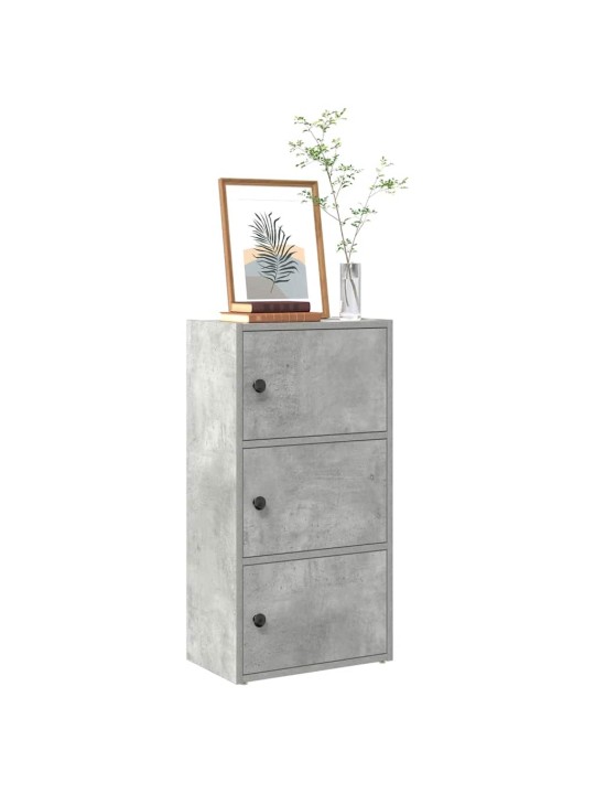 Kirjahylly betoninharmaa 40x24x77 cm tekninen puu