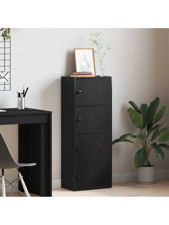 Kirjahylly musta tammi 40x24x102 cm tekninen puu