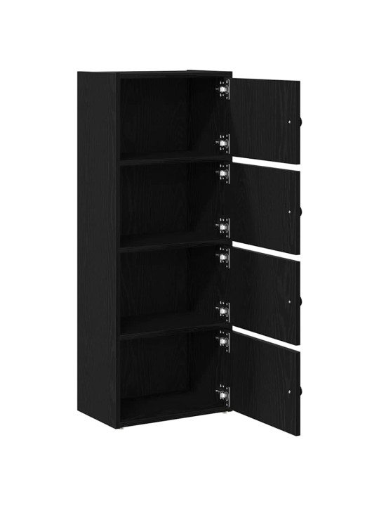 Kirjahylly musta tammi 40x24x102 cm tekninen puu