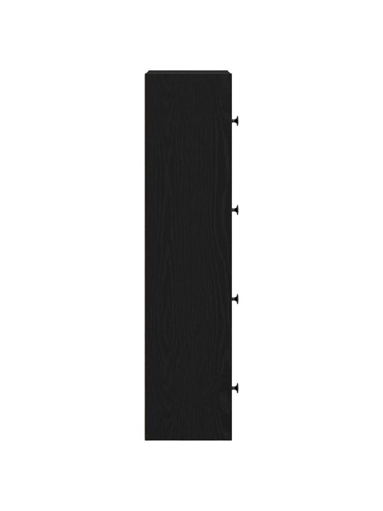 Kirjahylly musta tammi 40x24x102 cm tekninen puu