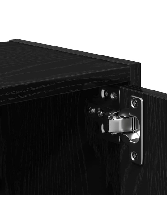 Kirjahylly musta tammi 40x24x102 cm tekninen puu