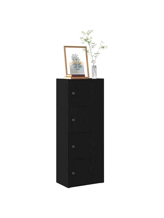Kirjahylly musta tammi 40x24x102 cm tekninen puu