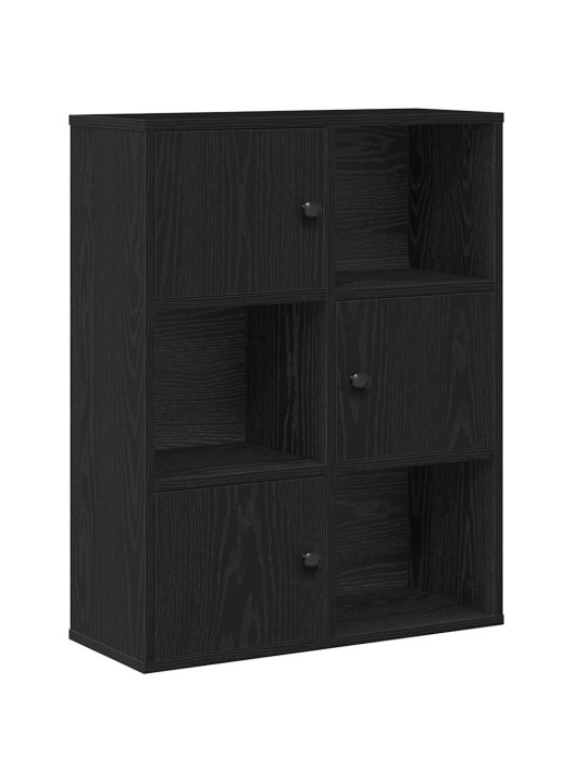 Kirjahylly musta tammi 60x24x76,5 cm tekninen puu