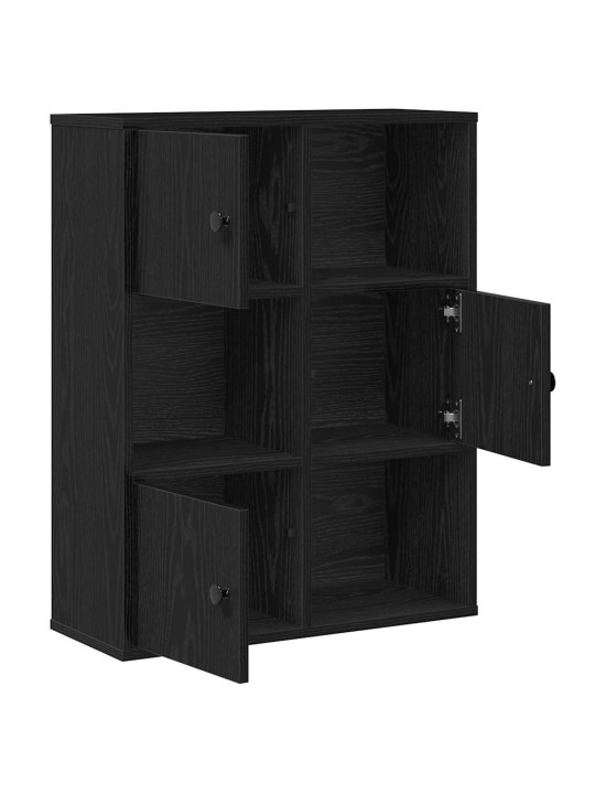 Kirjahylly musta tammi 60x24x76,5 cm tekninen puu