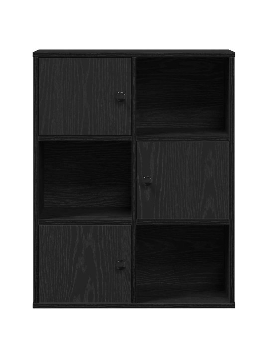 Kirjahylly musta tammi 60x24x76,5 cm tekninen puu