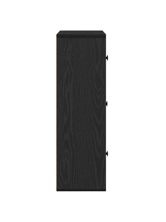 Kirjahylly musta tammi 60x24x76,5 cm tekninen puu