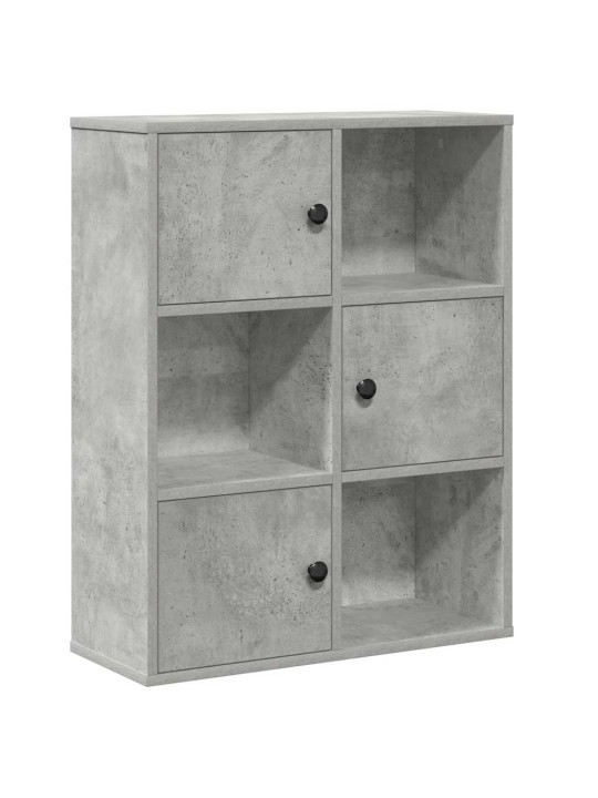 Kirjahylly betoninharmaa 60x24x76,5 cm tekninen puu