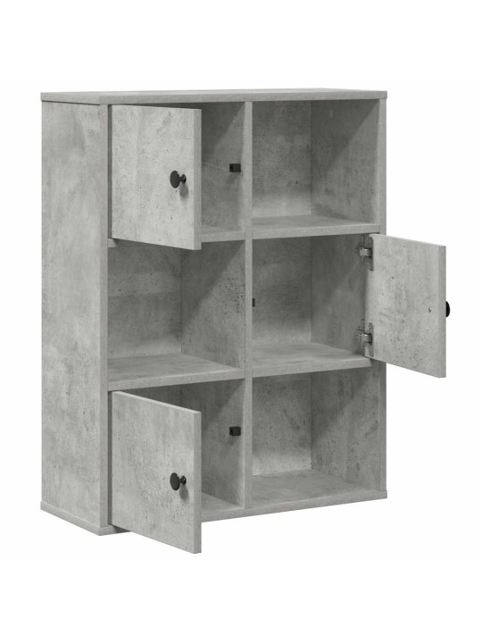 Kirjahylly betoninharmaa 60x24x76,5 cm tekninen puu