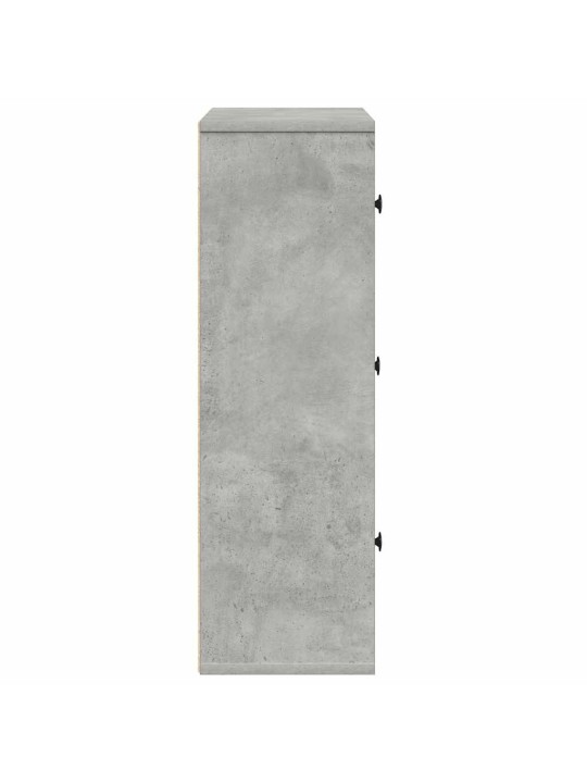 Kirjahylly betoninharmaa 60x24x76,5 cm tekninen puu