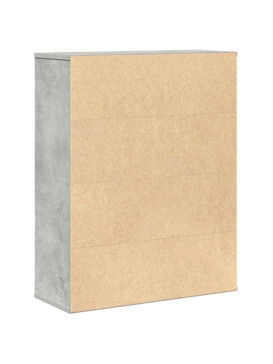 Kirjahylly betoninharmaa 60x24x76,5 cm tekninen puu